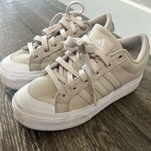 Cute Adidas platform sneakers (tan)